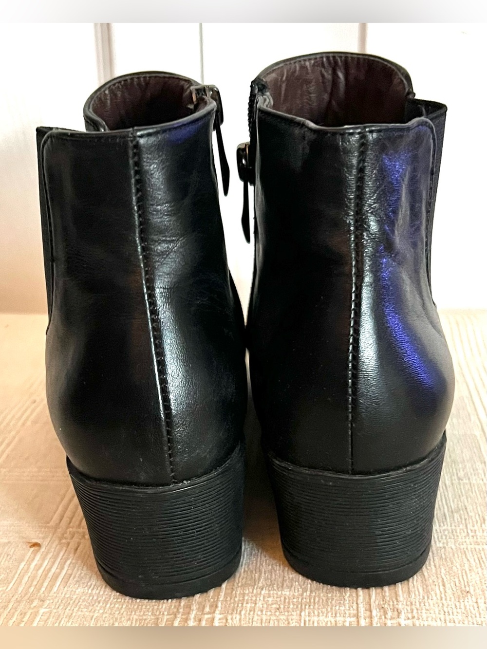 Comfortiya Leopard-Lined Black Wedge Booties | Women’s EU 38 / US 7.5 - Picture 4 of 8